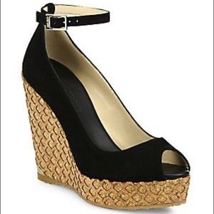 JIMMY CHOO PACIFIC 120 CANYON SUEDE WEDGE